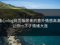 糖心vlog网页版带来的意外情感高潮，让你一下子情绪大涨