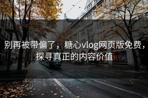 别再被带偏了，糖心vlog网页版免费，探寻真正的内容价值
