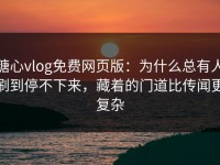 糖心vlog免费网页版：为什么总有人刷到停不下来，藏着的门道比传闻更复杂