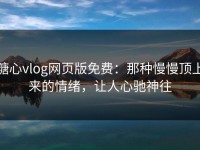 糖心vlog网页版免费：那种慢慢顶上来的情绪，让人心驰神往