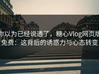 你以为已经说透了，糖心Vlog网页版免费：这背后的诱惑力与心态转变