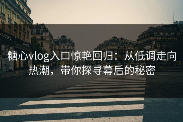 糖心vlog入口惊艳回归：从低调走向热潮，带你探寻幕后的秘密