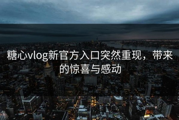 糖心vlog新官方入口突然重现，带来的惊喜与感动