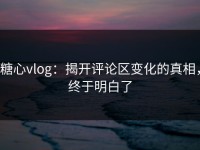 糖心vlog：揭开评论区变化的真相，终于明白了