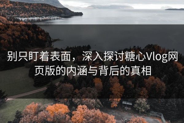 别只盯着表面，深入探讨糖心Vlog网页版的内涵与背后的真相