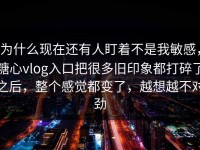 为什么现在还有人盯着不是我敏感，糖心vlog入口把很多旧印象都打碎了之后，整个感觉都变了，越想越不对劲