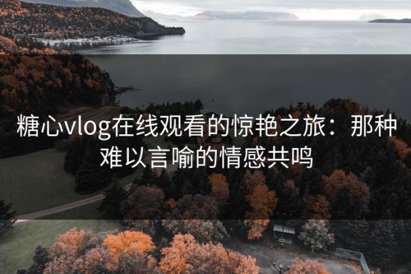 糖心vlog在线观看的惊艳之旅：那种难以言喻的情感共鸣
