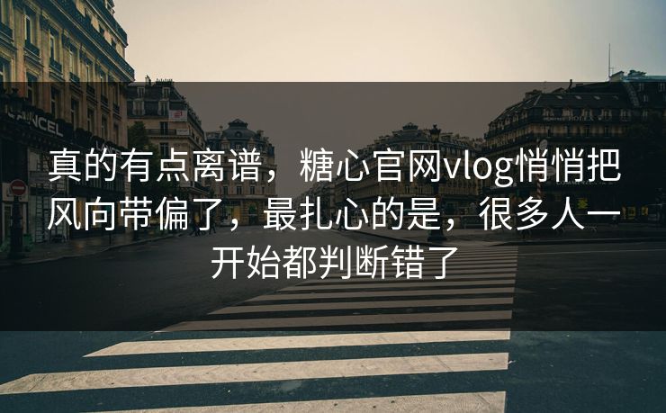 真的有点离谱，糖心官网vlog悄悄把风向带偏了，最扎心的是，很多人一开始都判断错了