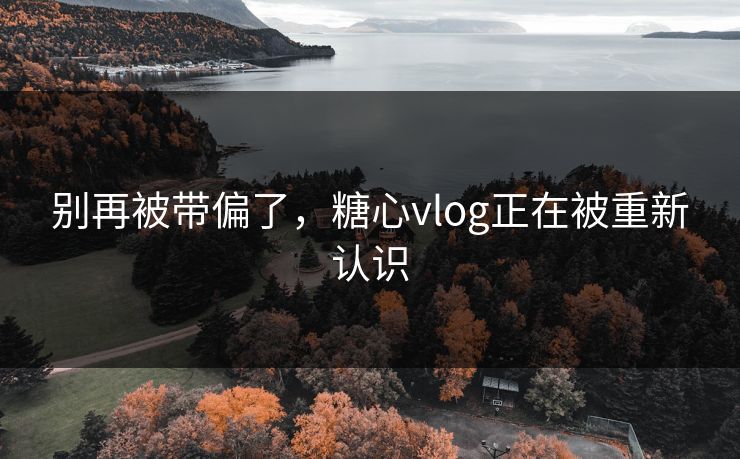 别再被带偏了，糖心vlog正在被重新认识