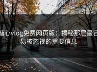 糖心vlog免费网页版：揭秘那层最容易被忽视的重要信息
