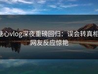 糖心vlog深夜重磅回归：误会转真相，网友反应惊艳