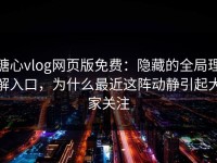 糖心vlog网页版免费：隐藏的全局理解入口，为什么最近这阵动静引起大家关注