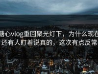糖心vlog重回聚光灯下，为什么现在还有人盯着说真的，这次有点反常