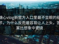糖心vlog新官方入口里最不显眼的细节，为什么反而最容易让人上头，答案比想象中更绕