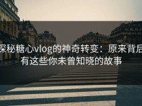 探秘糖心vlog的神奇转变：原来背后有这些你未曾知晓的故事