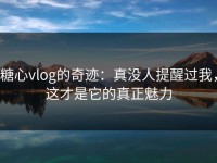 糖心vlog的奇迹：真没人提醒过我，这才是它的真正魅力