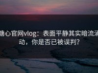 糖心官网vlog：表面平静其实暗流涌动，你是否已被误判？