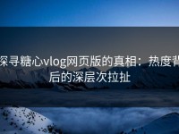 探寻糖心vlog网页版的真相：热度背后的深层次拉扯