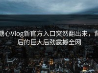 糖心Vlog新官方入口突然翻出来，背后的巨大后劲震撼全网