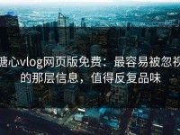 糖心vlog网页版免费：最容易被忽视的那层信息，值得反复品味