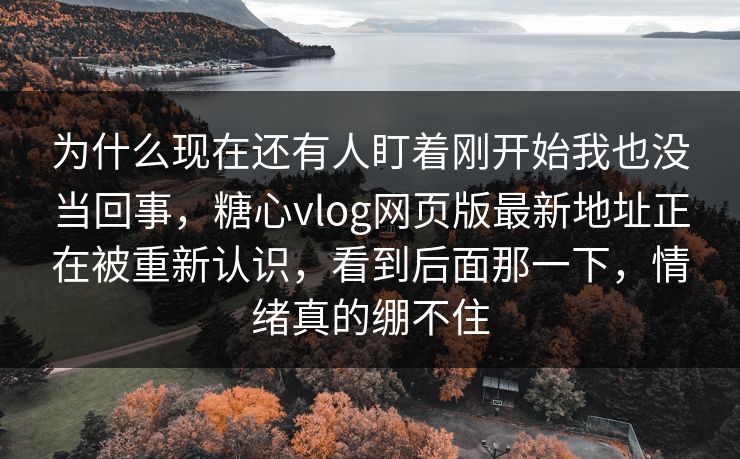 为什么现在还有人盯着刚开始我也没当回事,糖心vlog网页版最新地址正在被重新认识,看到后面那一下,情绪真的绷不住 为什么现在还有人盯着刚开始我也没当回事,糖心vlog网页版最新地址正在被重新认识,看到后面那一下,情绪真的绷不住