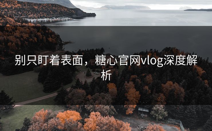 别只盯着表面,糖心官网vlog深度解析 别只盯着表面,糖心官网vlog深度解析